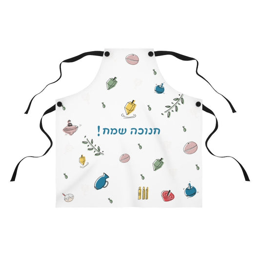 illustrated Hanukkah apron