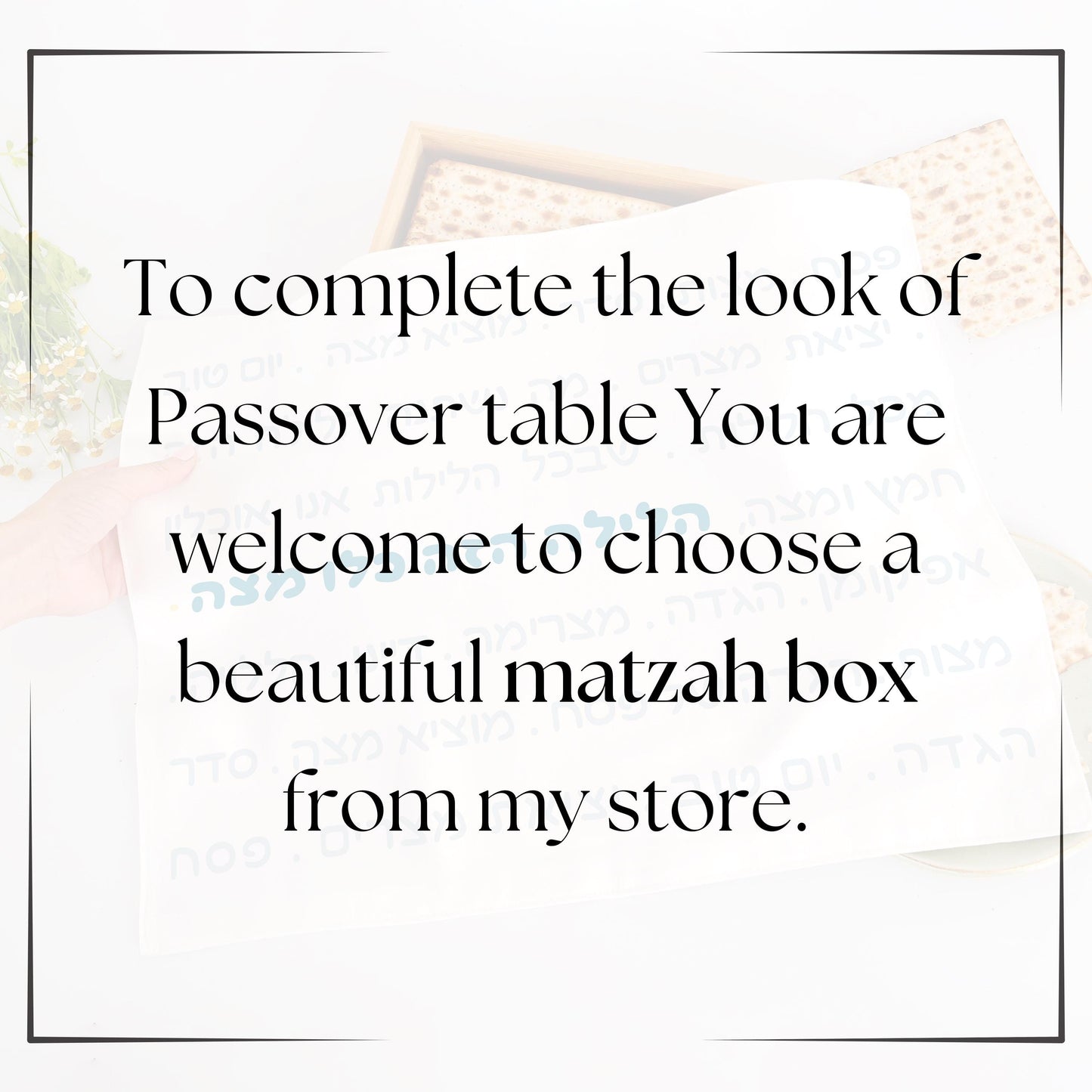 Afikomen bag + Matzah Cover for Passover - Passover Seder Table Decor