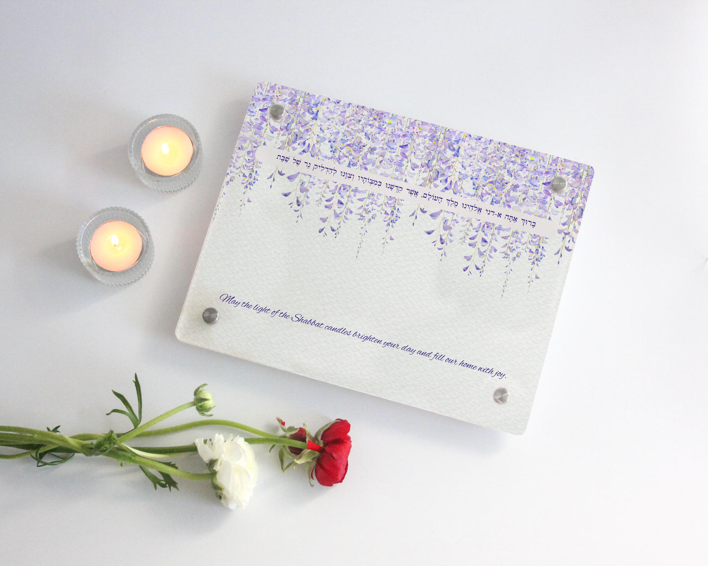 Elegant Acrylic Shabbat Candle Holder