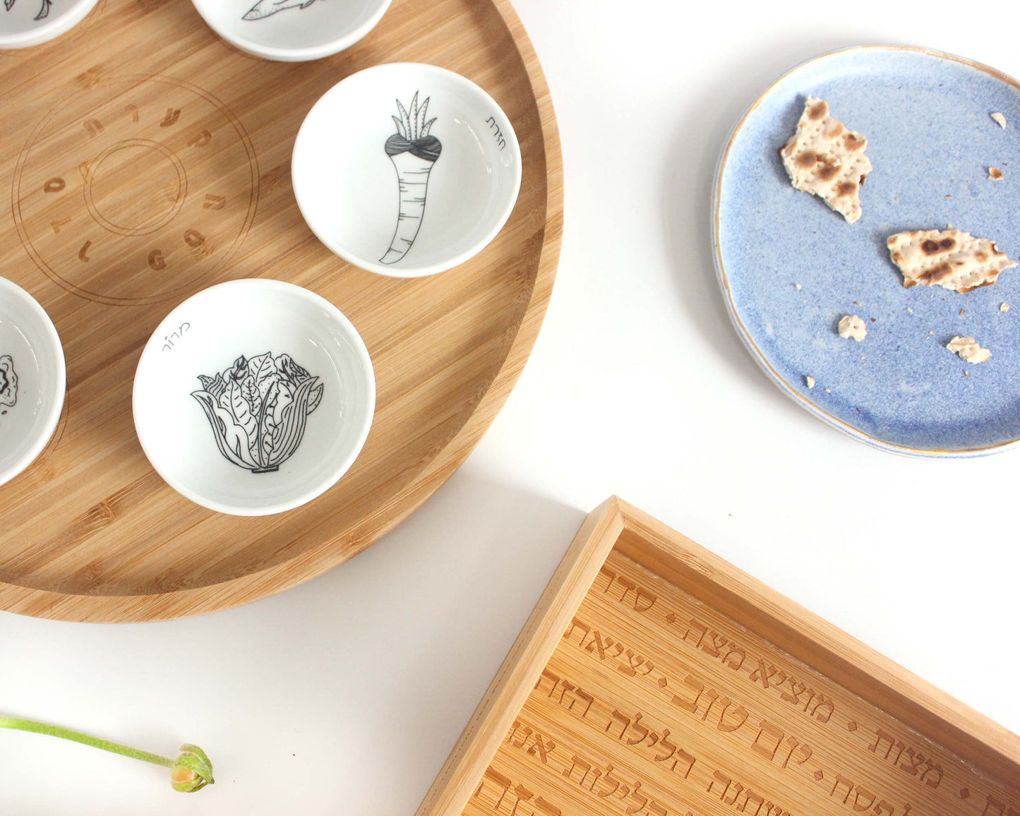 Unique Seder Plate & Matza Box Set