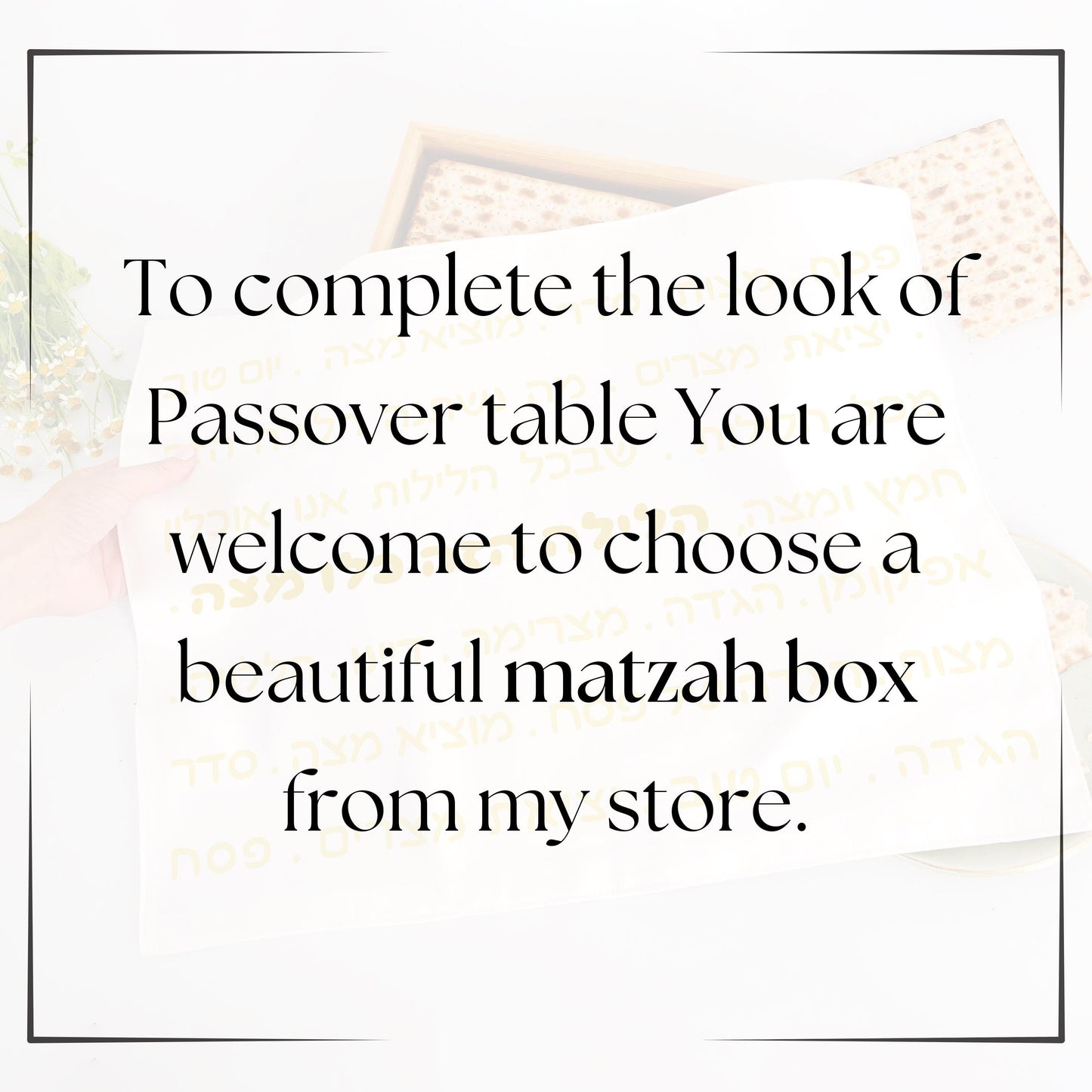 Afikomen bag + Matzah Cover for Passover - Passover Seder Table Decor
