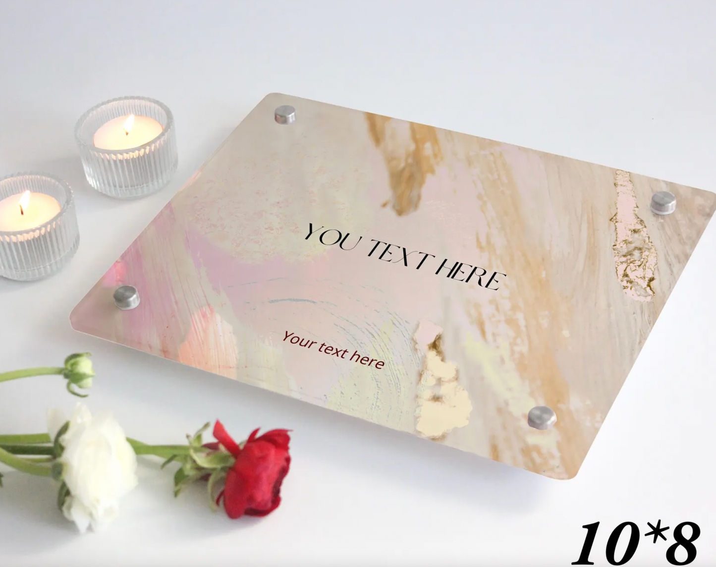 Custom Acrylic Candle Tray - Elegant Personalized Shabbat Shalom Decor