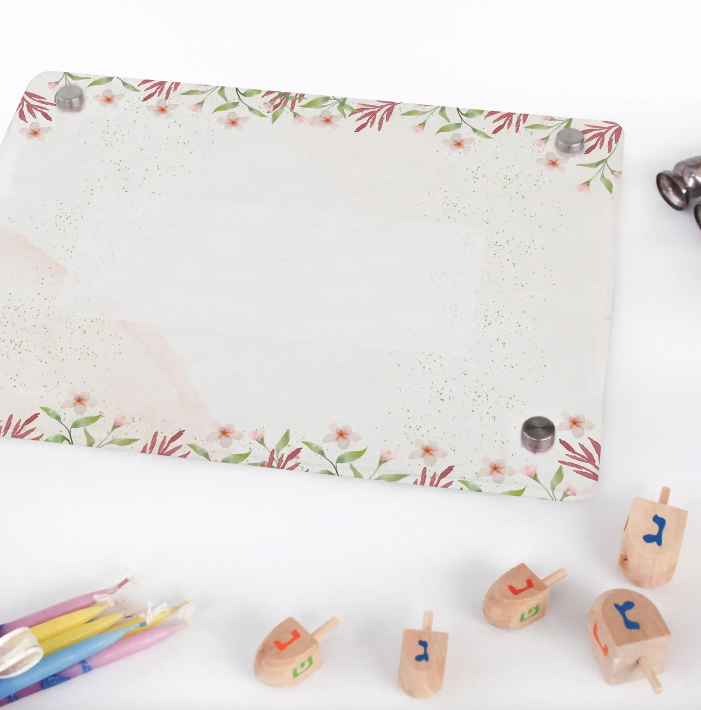Customizable Acrylic Sign with Floral Watercolor Border