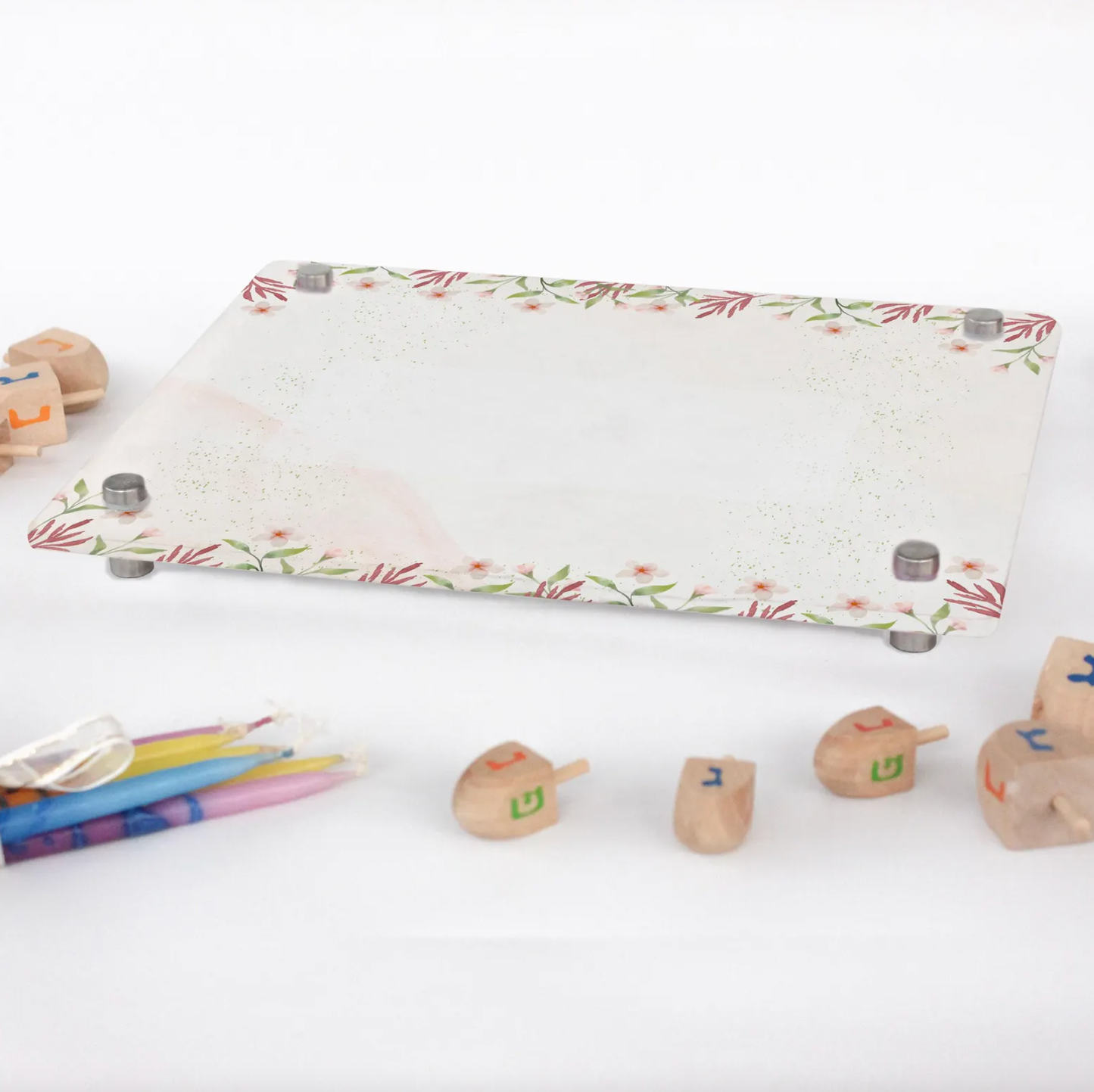 Customizable Acrylic Sign with Floral Watercolor Border