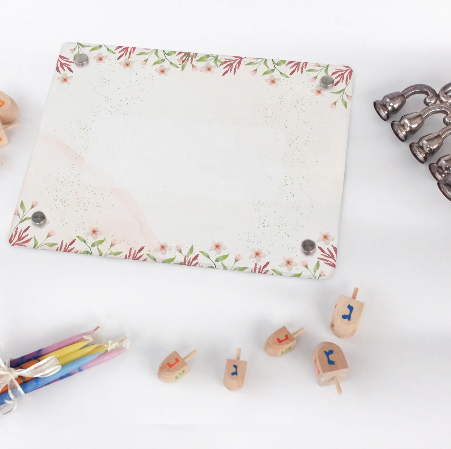Customizable Acrylic Sign with Floral Watercolor Border