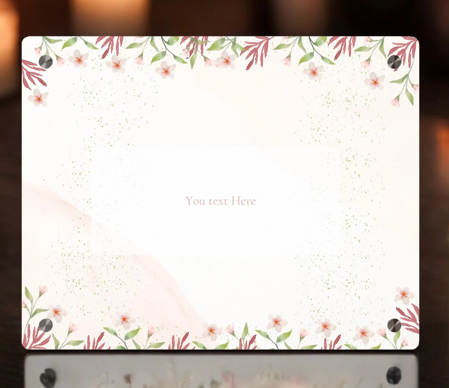 Customizable Acrylic Sign with Floral Watercolor Border