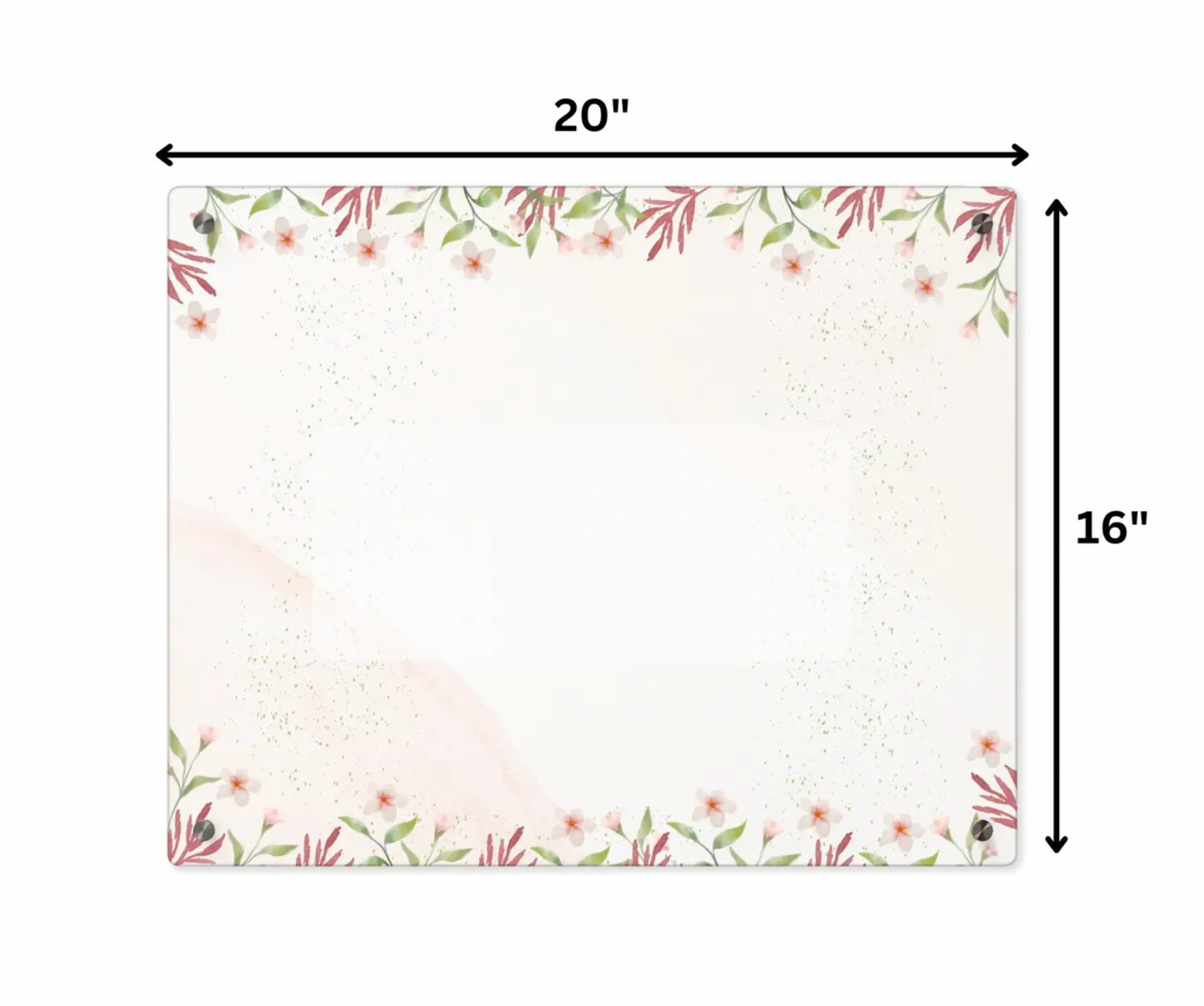 Customizable Acrylic Sign with Floral Watercolor Border