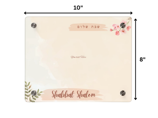 Elegant Personalized Shabbat Candle Tray