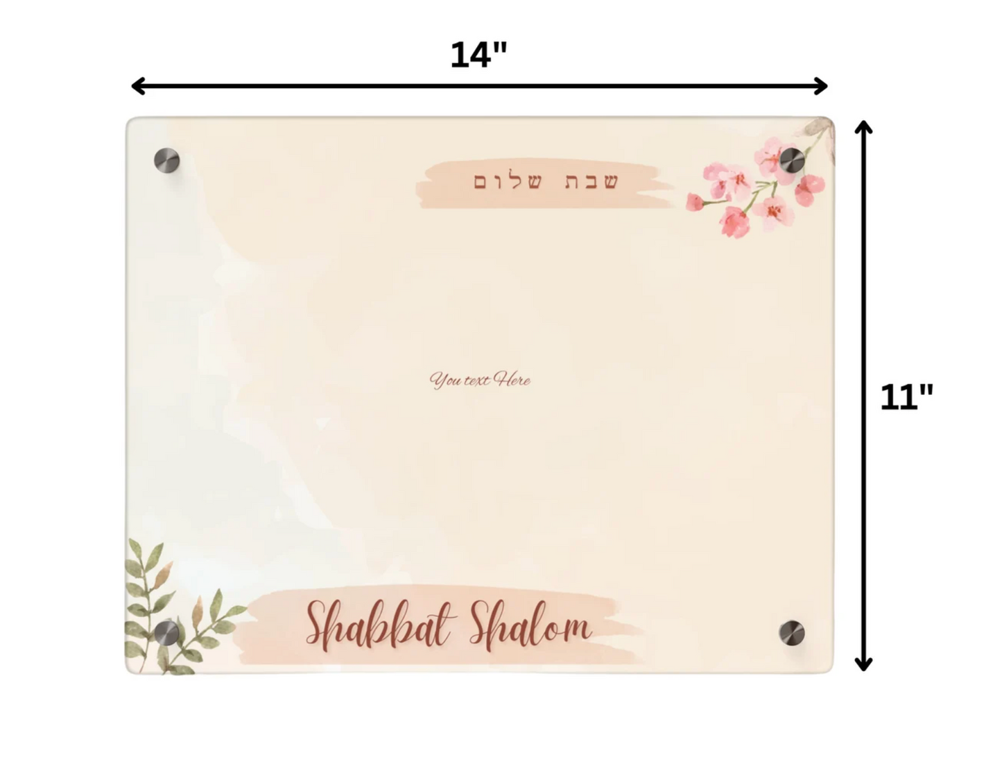 Elegant Personalized Shabbat Candle Tray