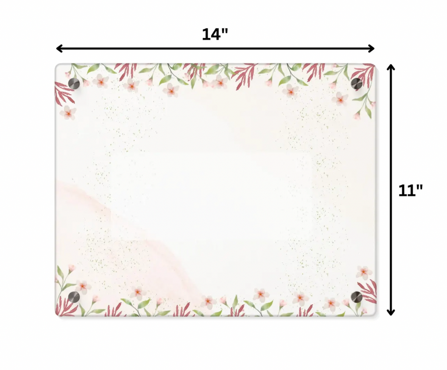 Customizable Acrylic Sign with Floral Watercolor Border