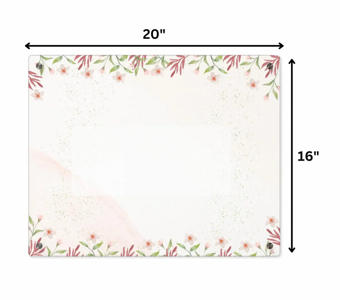 Customizable Acrylic Sign with Floral Watercolor Border