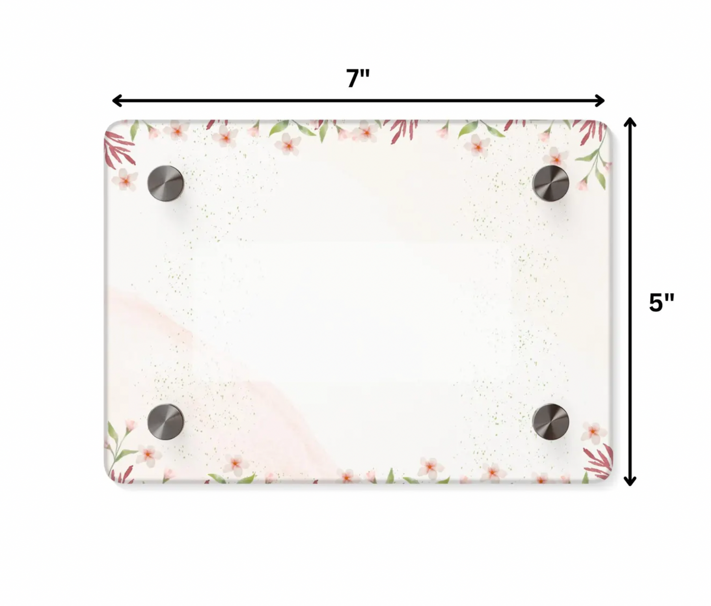 Customizable Acrylic Sign with Floral Watercolor Border