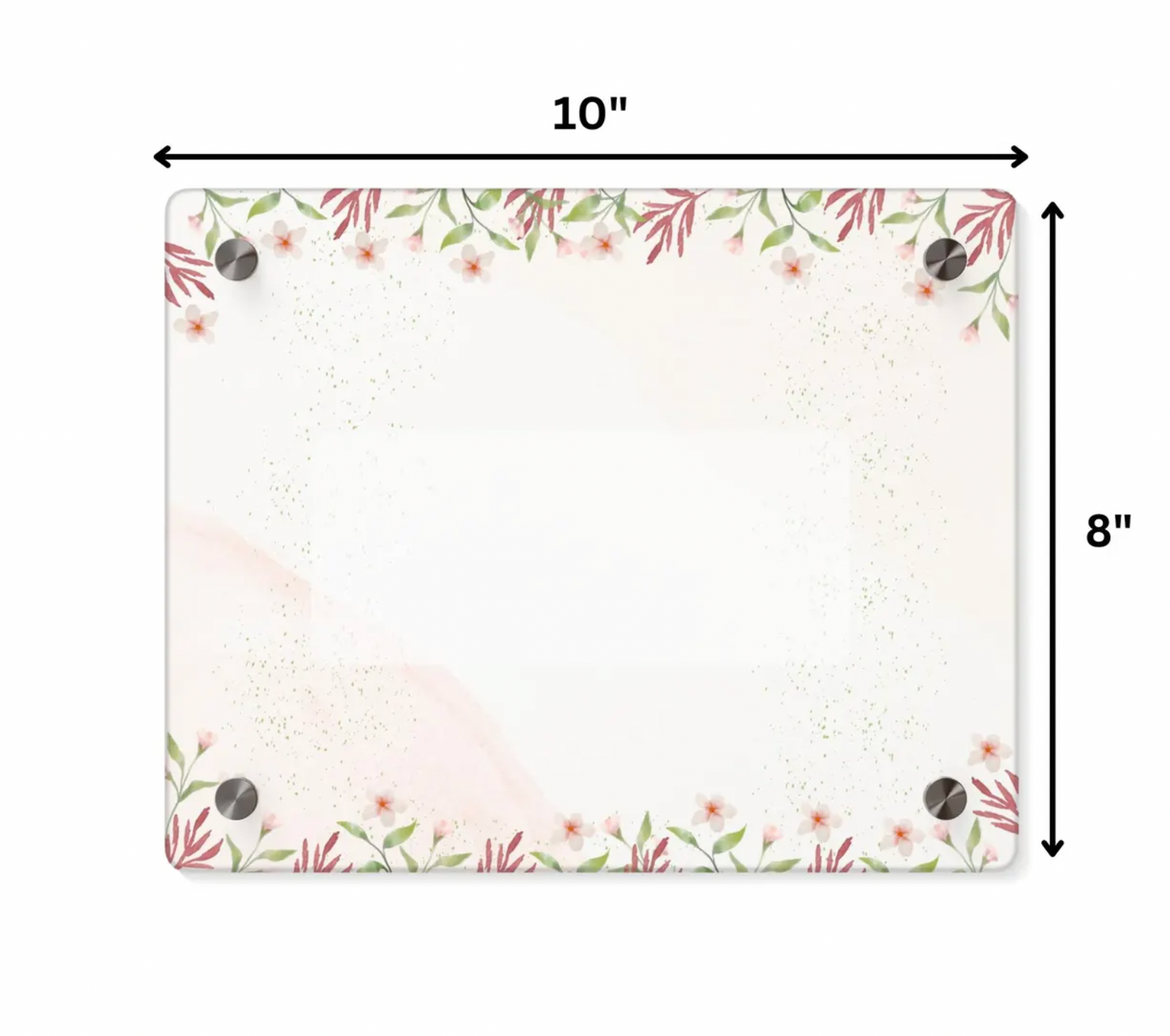 Customizable Acrylic Sign with Floral Watercolor Border