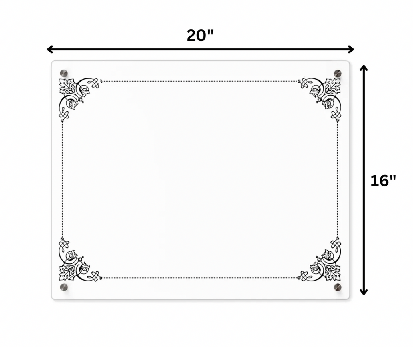 Customizable Acrylic Hanukkah Sign with Delicate Floral Border