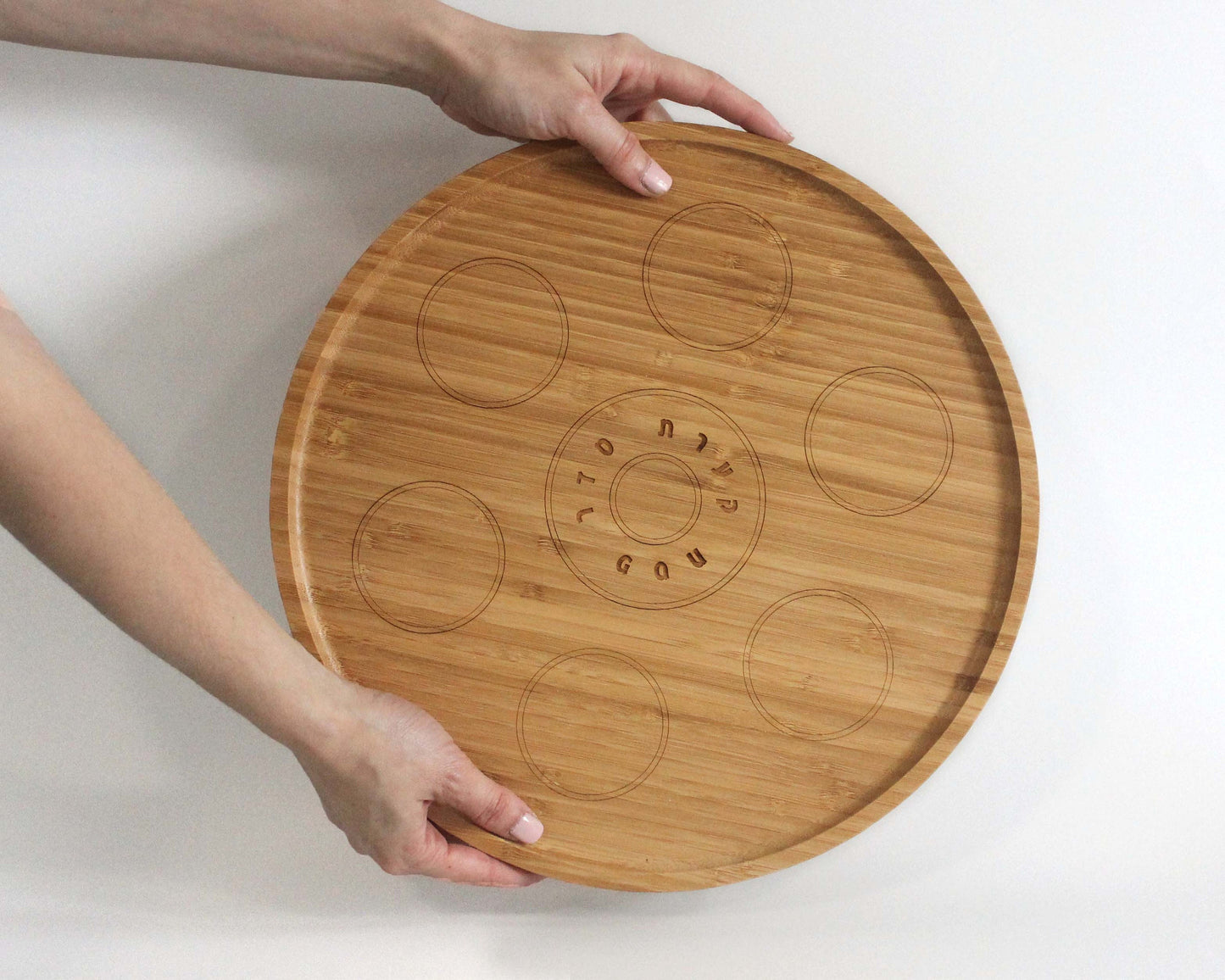 Modern Bamboo & Porcelain Passover Seder Plat