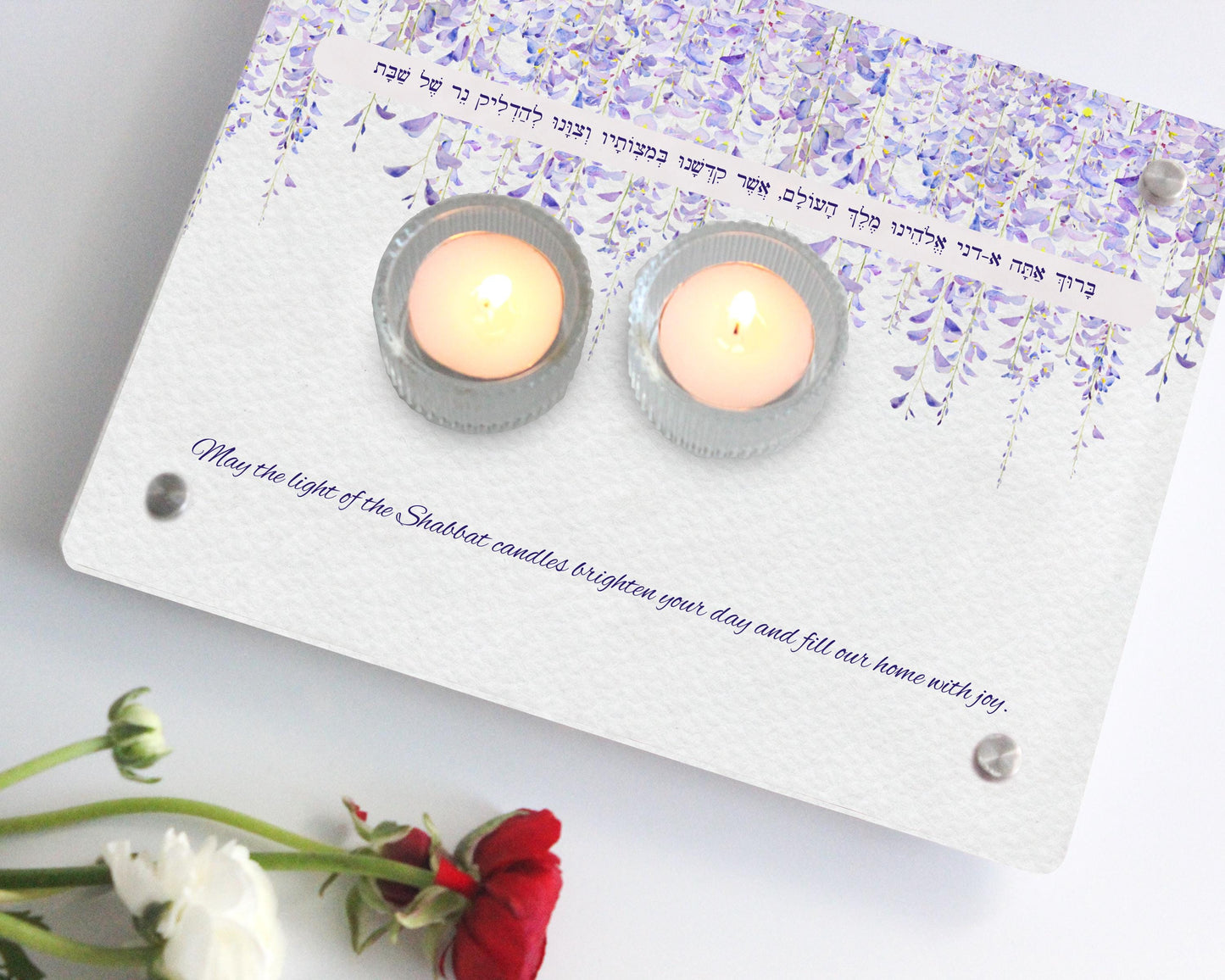 Elegant Acrylic Shabbat Candle Holder