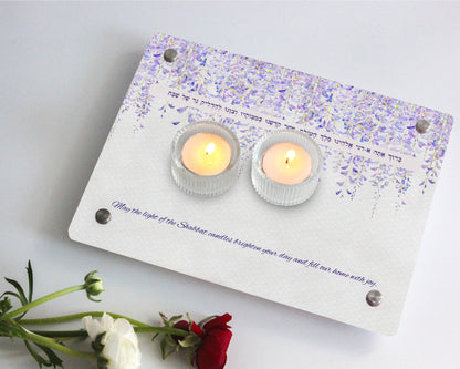 Elegant Acrylic Shabbat Candle Holder