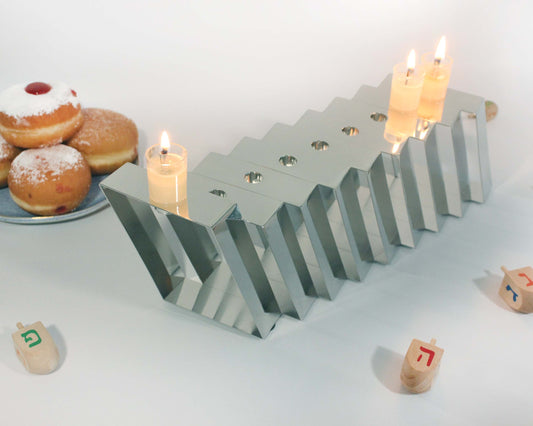 Hanukkah Handmade Kosher Menorah for Hanukkah - Silver
