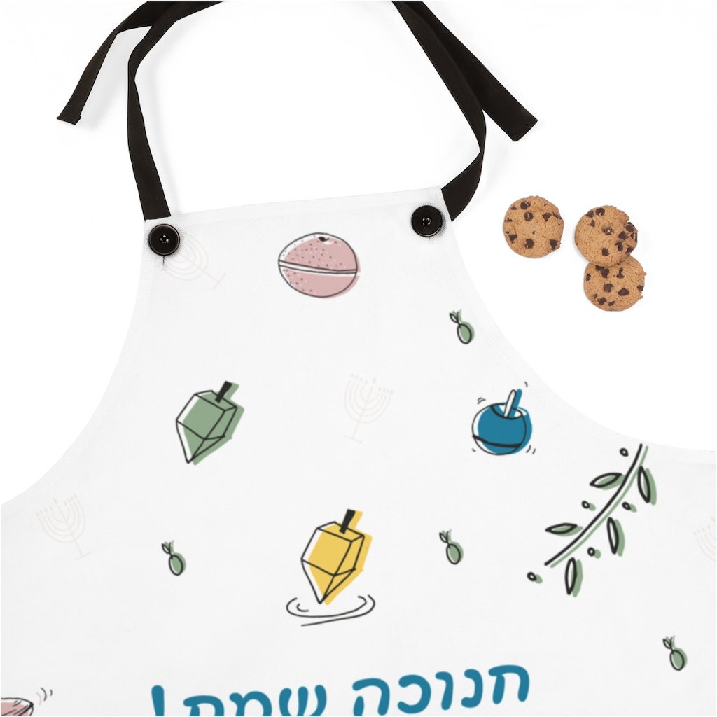 illustrated Hanukkah apron