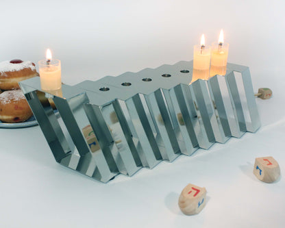Hanukkah Handmade Kosher Menorah for Hanukkah - Silver