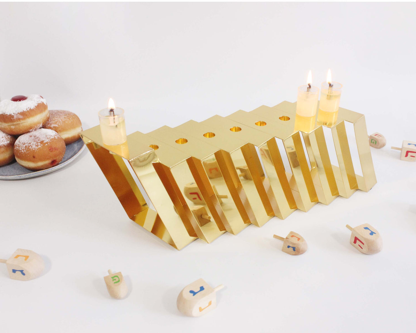 Hanukkah Handmade Kosher Menorah for Hanukkah - Gold