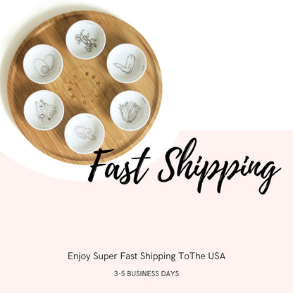 Unique Seder Plate & Matza Box Set