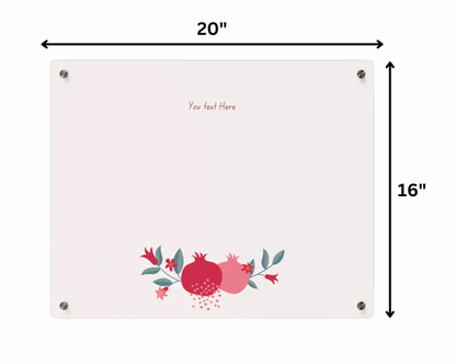 Shabbat Candle Tray with Pomegranate Design with Personalization