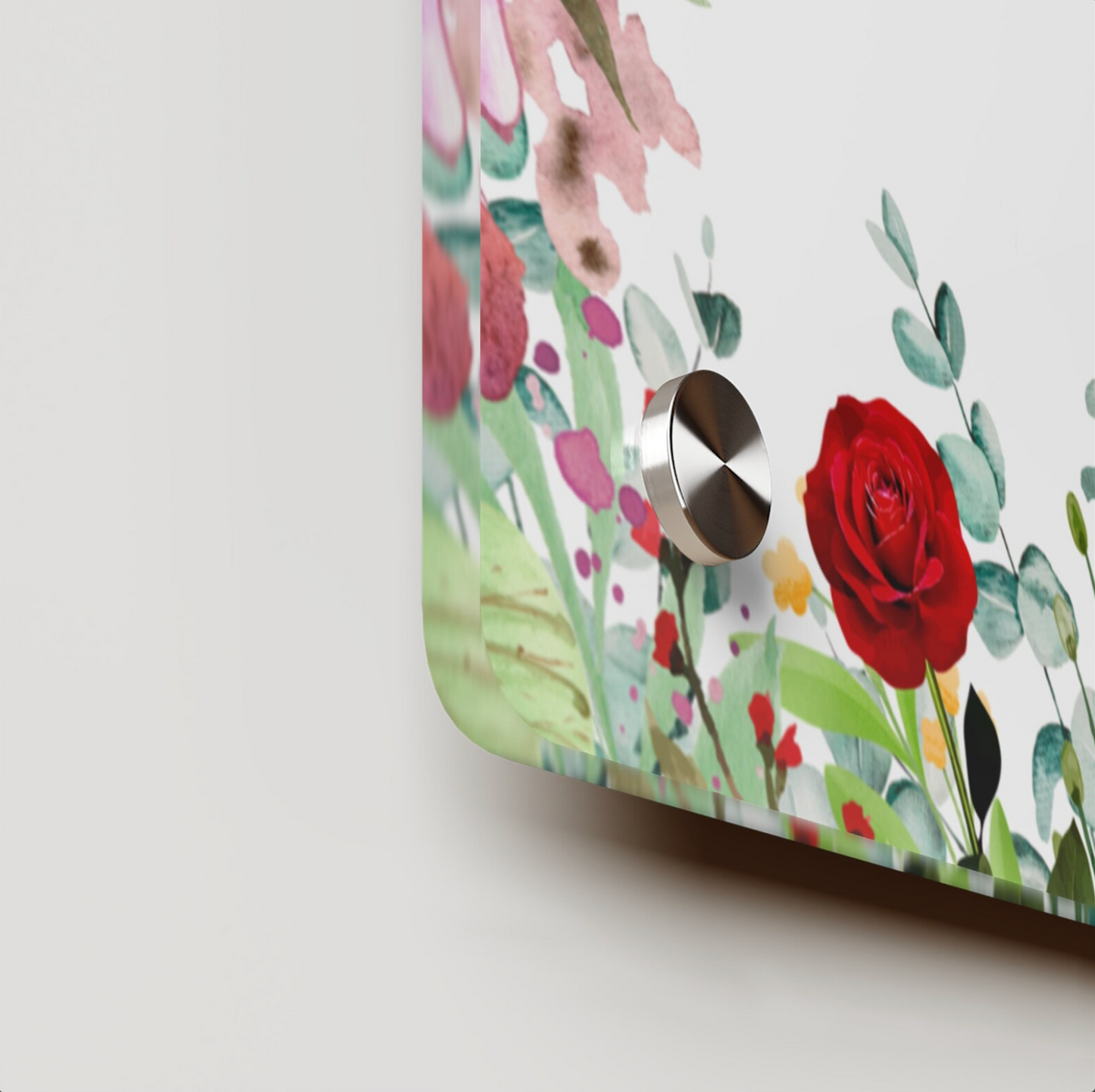 Custom Acrylic Tray with Floral Design with Personalized Hebrew Text