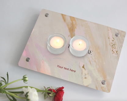 Custom Acrylic Candle Tray - Elegant Personalized Shabbat Shalom Decor