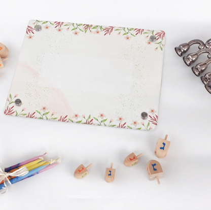 Customizable Acrylic Sign with Floral Watercolor Border