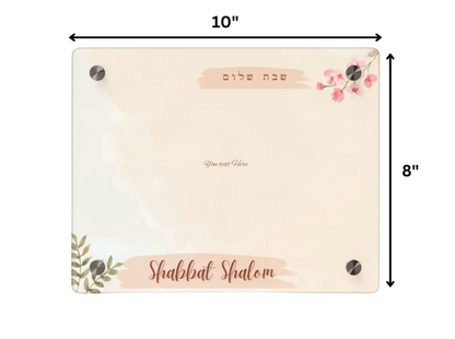 Elegant Personalized Shabbat Candle Tray