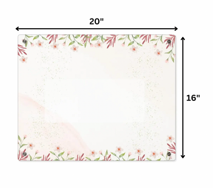 Customizable Acrylic Sign with Floral Watercolor Border