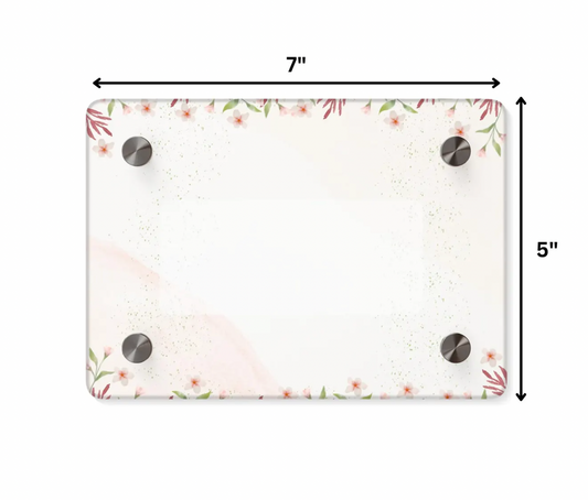 Customizable Acrylic Sign with Floral Watercolor Border