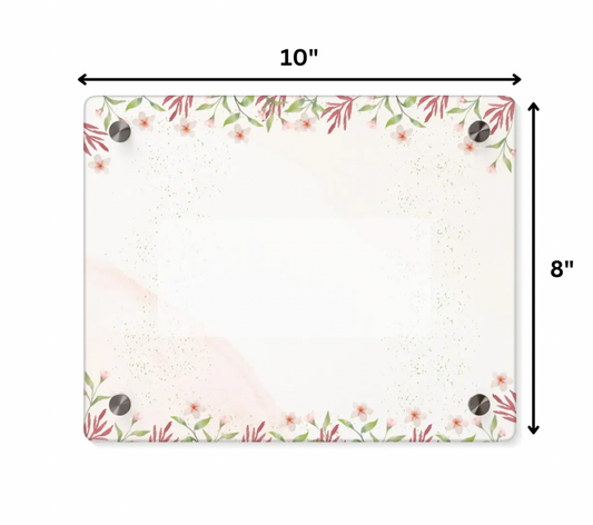 Customizable Acrylic Sign with Floral Watercolor Border