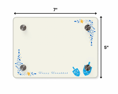 Floral Hanukkah Menorah Tray- Acrylic Candle Holder for Festival of Lights
