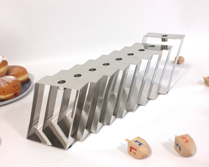 Hanukkah Handmade Kosher Menorah for Hanukkah - Silver