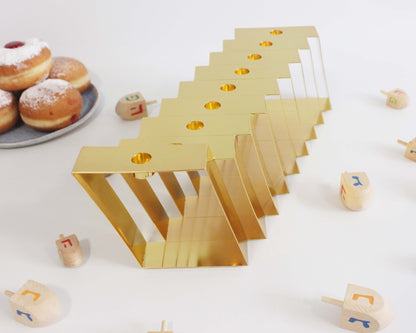 Hanukkah Handmade Kosher Menorah for Hanukkah - Gold