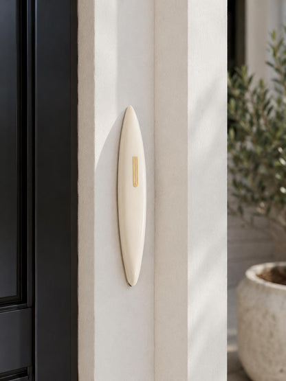 Handmade Modern Ceramic Mezuzah Case - White & Gold - Special Needs Collaboration